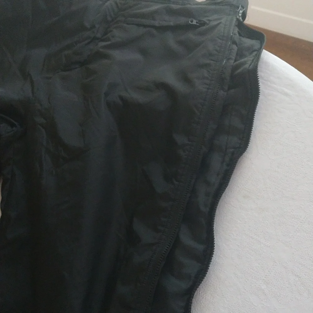 Split rail outdoors skiing hiking snow gear black pants xl zip Velcro snaps